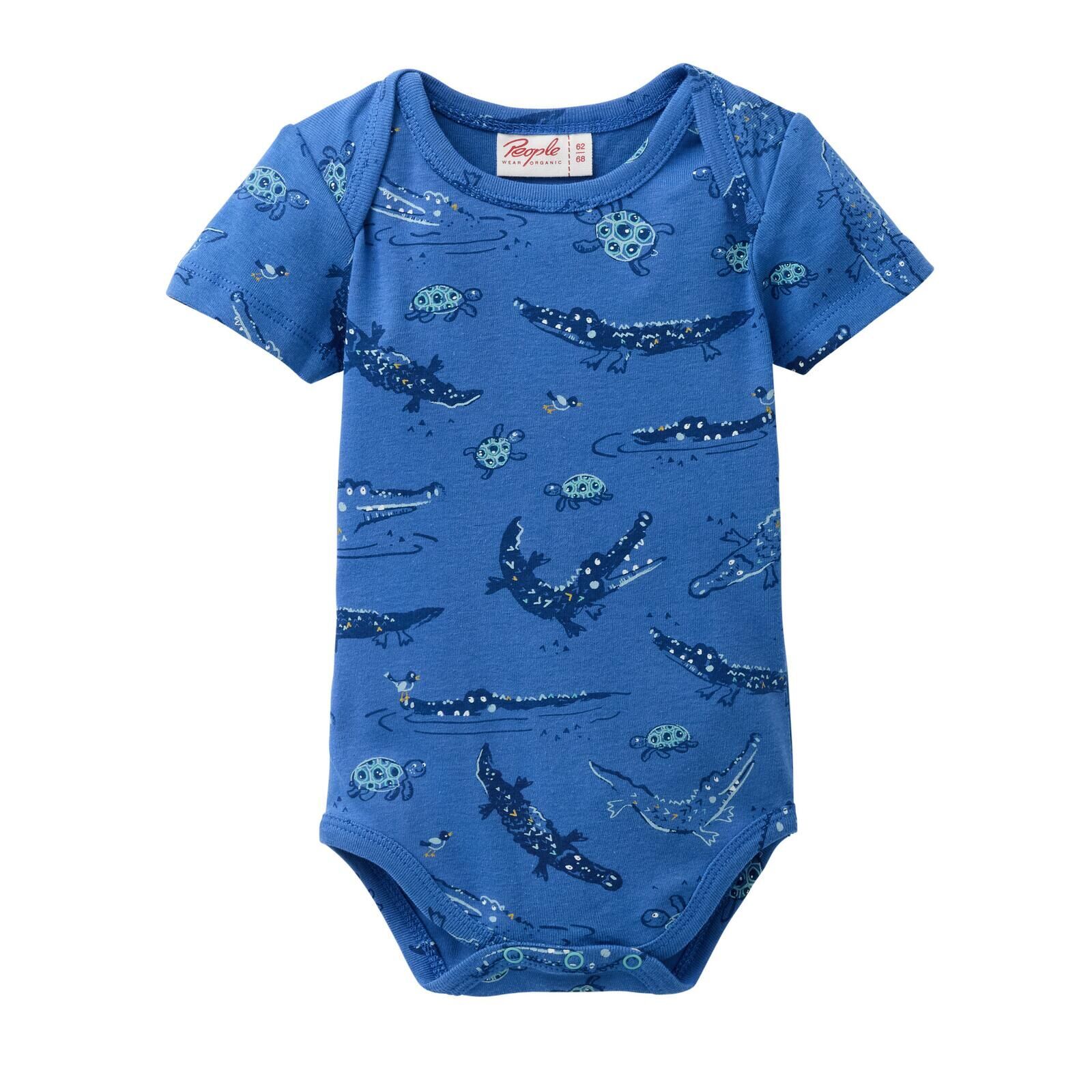 People Wear Organic Baby Body kurzarm royalblau Wassertiere 74/80