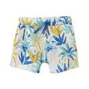 People Wear Organic Baby Hose kurz t�rkis Palmen 74/80