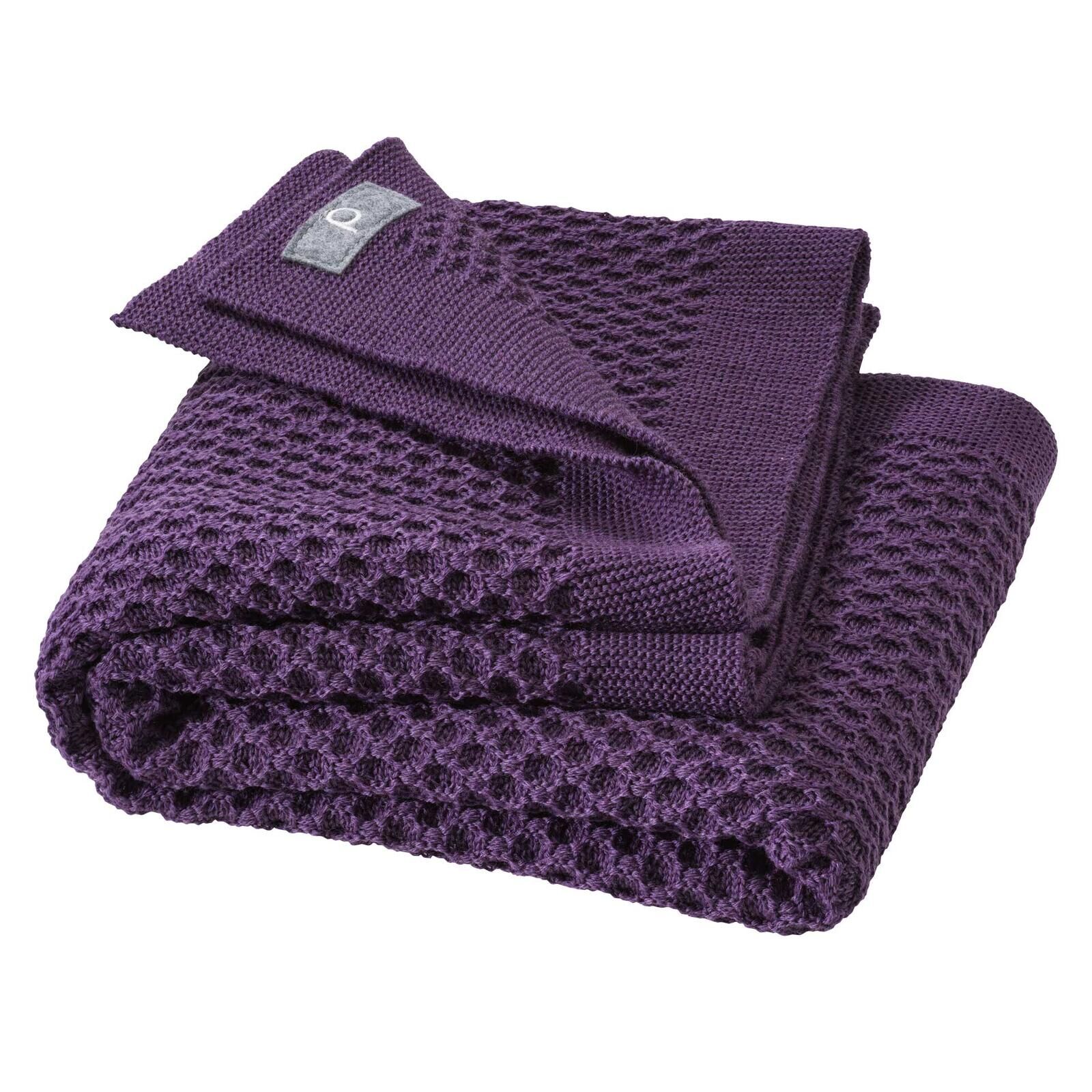 disana Baby Waben-Strickdecke Aubergine