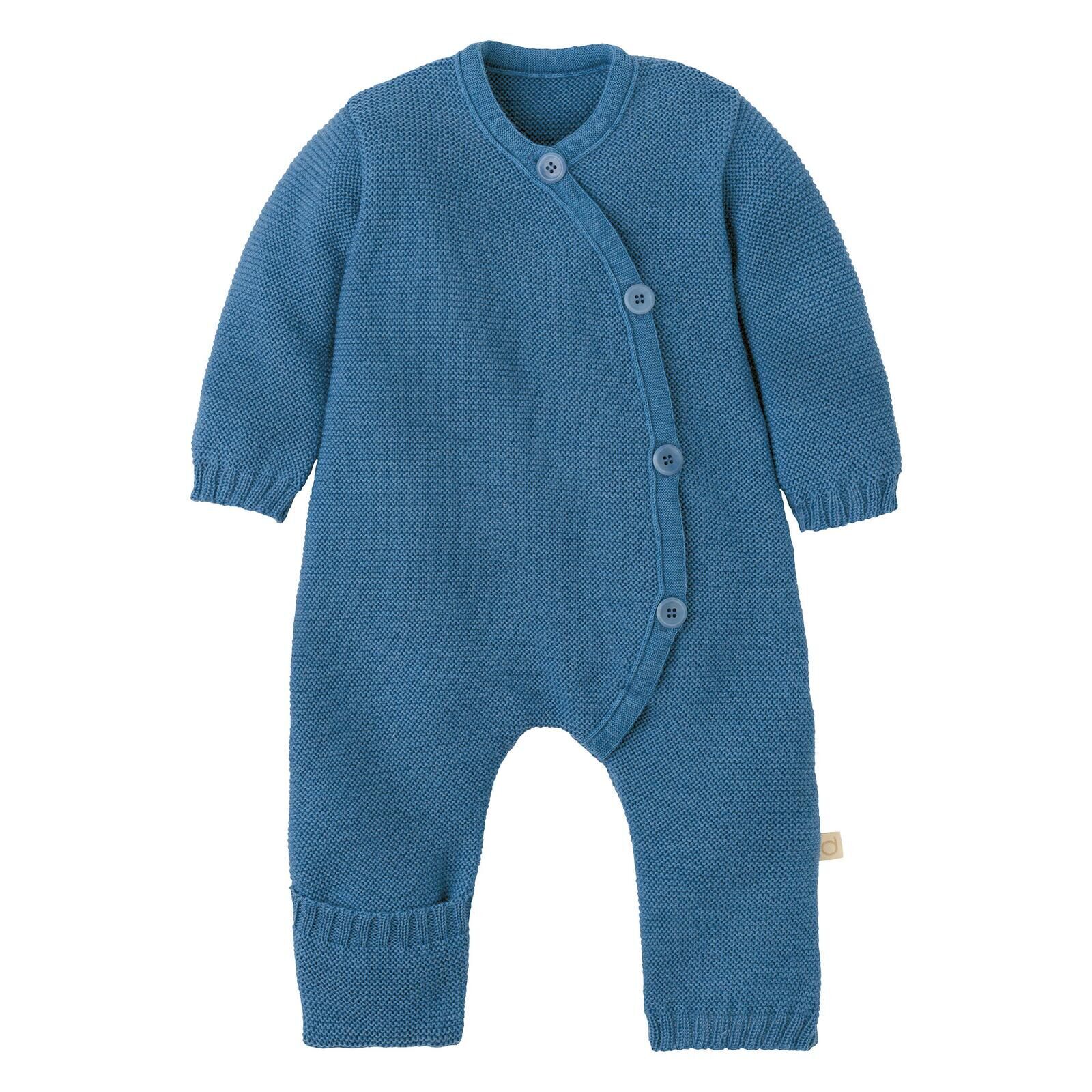 disana Baby Strick-Overall Taubenblau 50/56