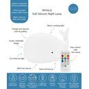 Rabbit & Friends Silikon Lampe Wal mit Fernbedienung