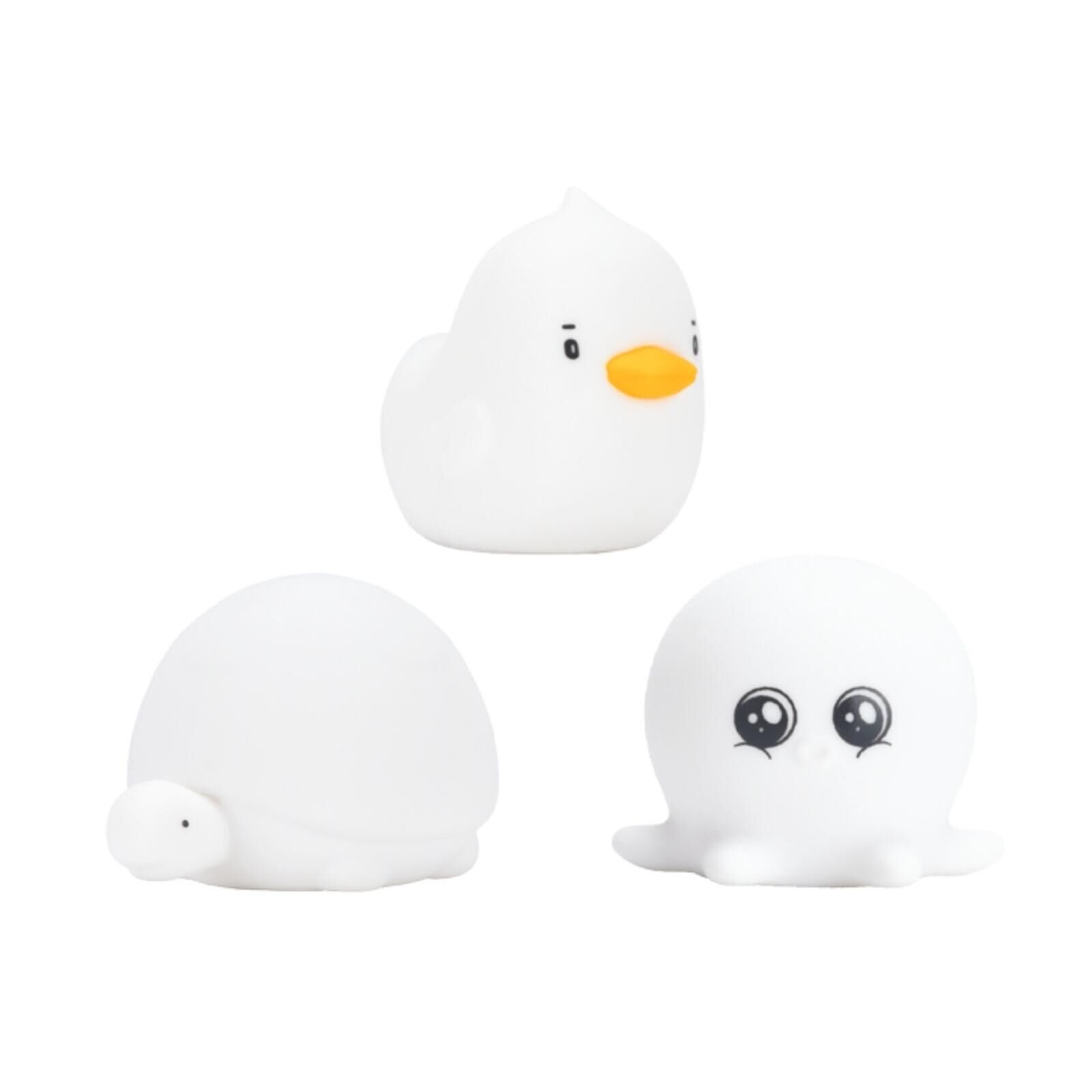 Rabbit & Friends 3er Set kleine Silikon Lampen. Schildkrte, Ente, Oktopus