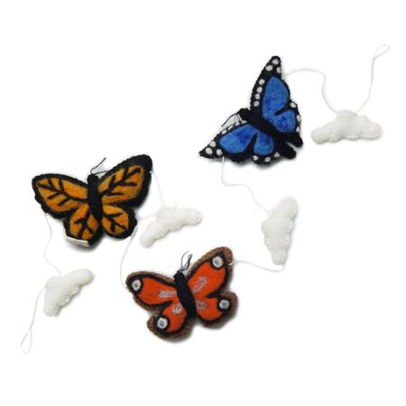 gamcha Girlande: Schmetterlinge orange/blau