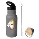 Kikadu Trinkflasche Zebra Grau