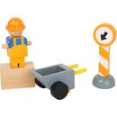 small foot Holzspielzeug: Baukran mit Baustellenzubeh�r